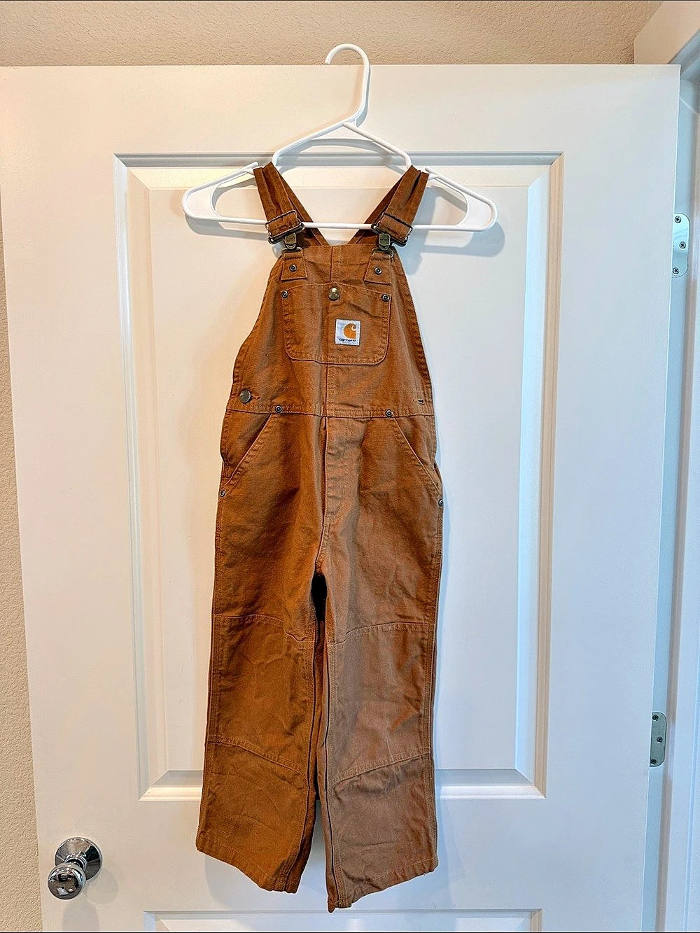 Carhartt Kids Duck Bib Overalls Brown Cotton Overalls
